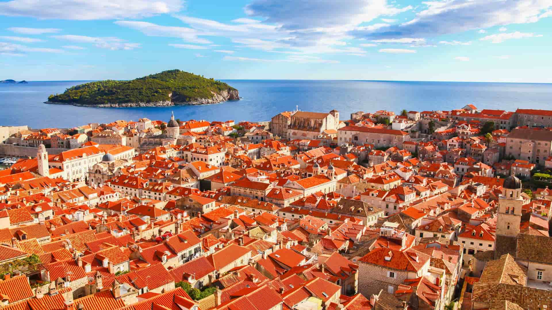 Dubrovnik Old Town walls from above.