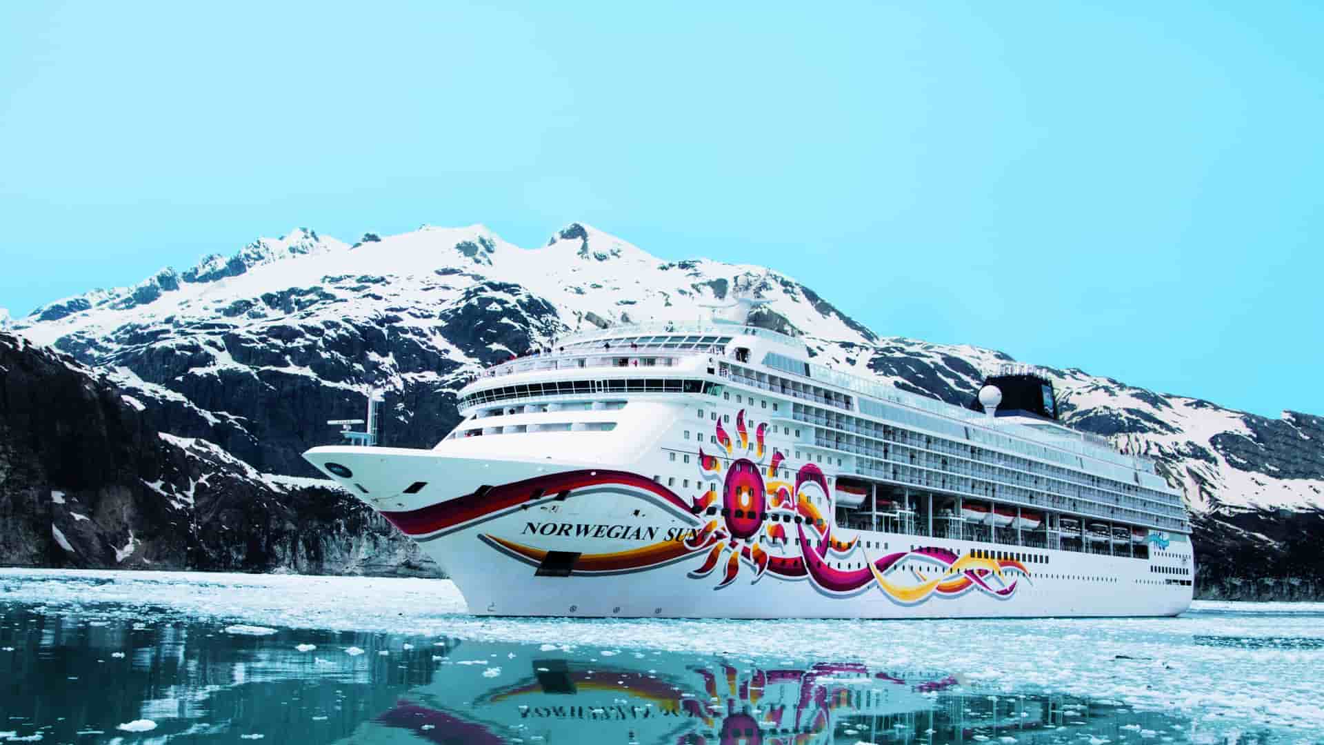 Norwegian Sun sailing in Alaska.