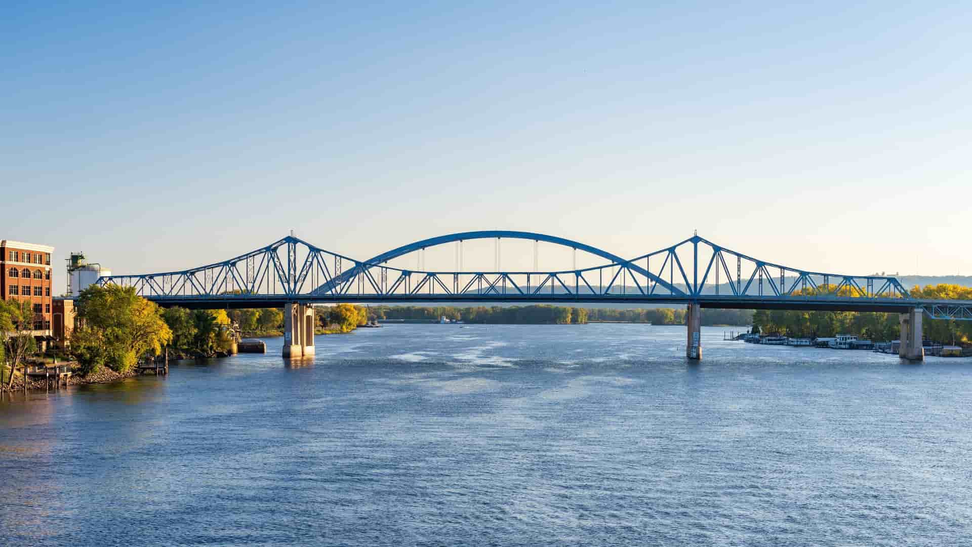 St. Paul skyline along the Mississippi River.