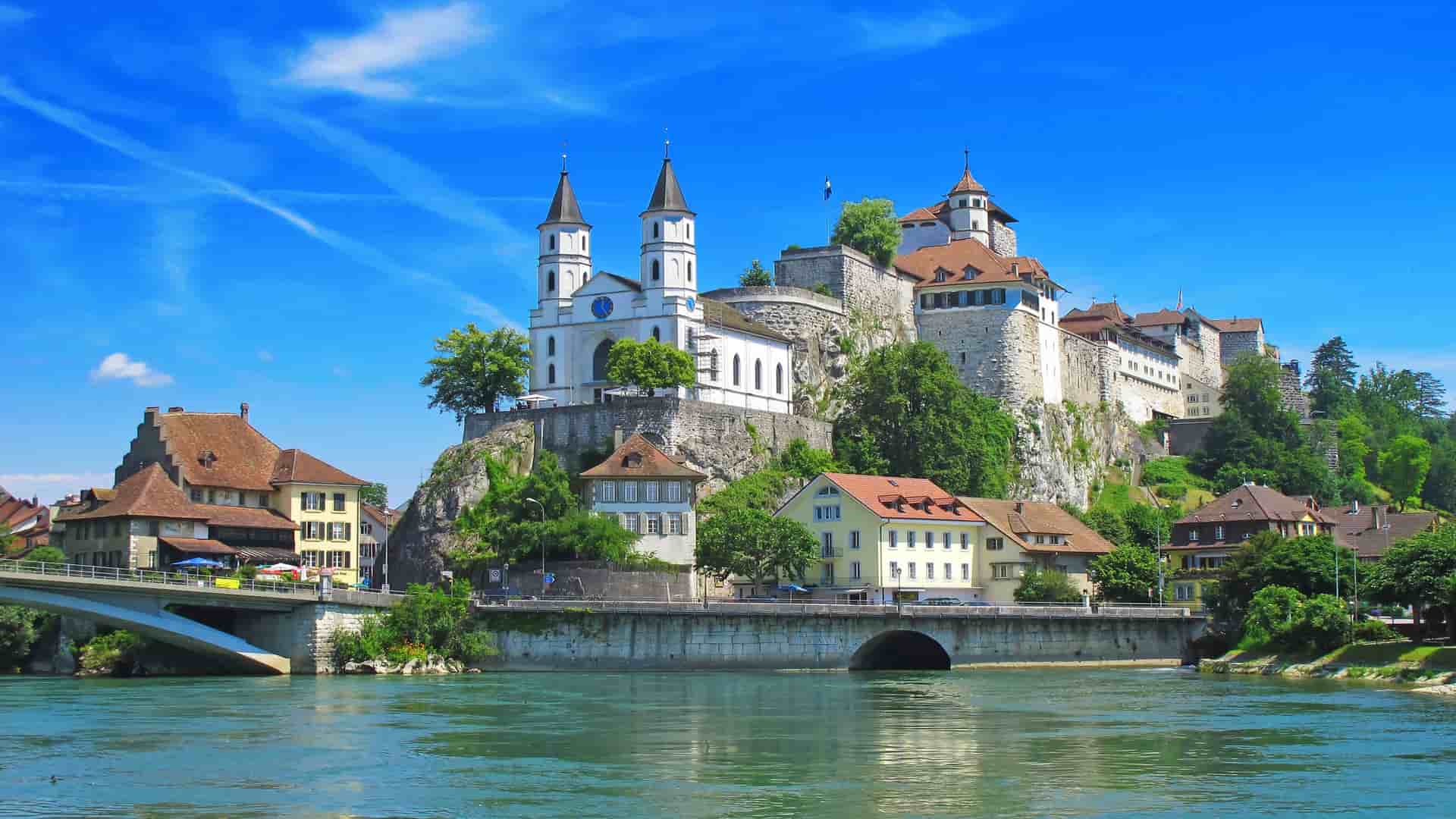 Old Town and Limmat River in Zurich, Switzerland.