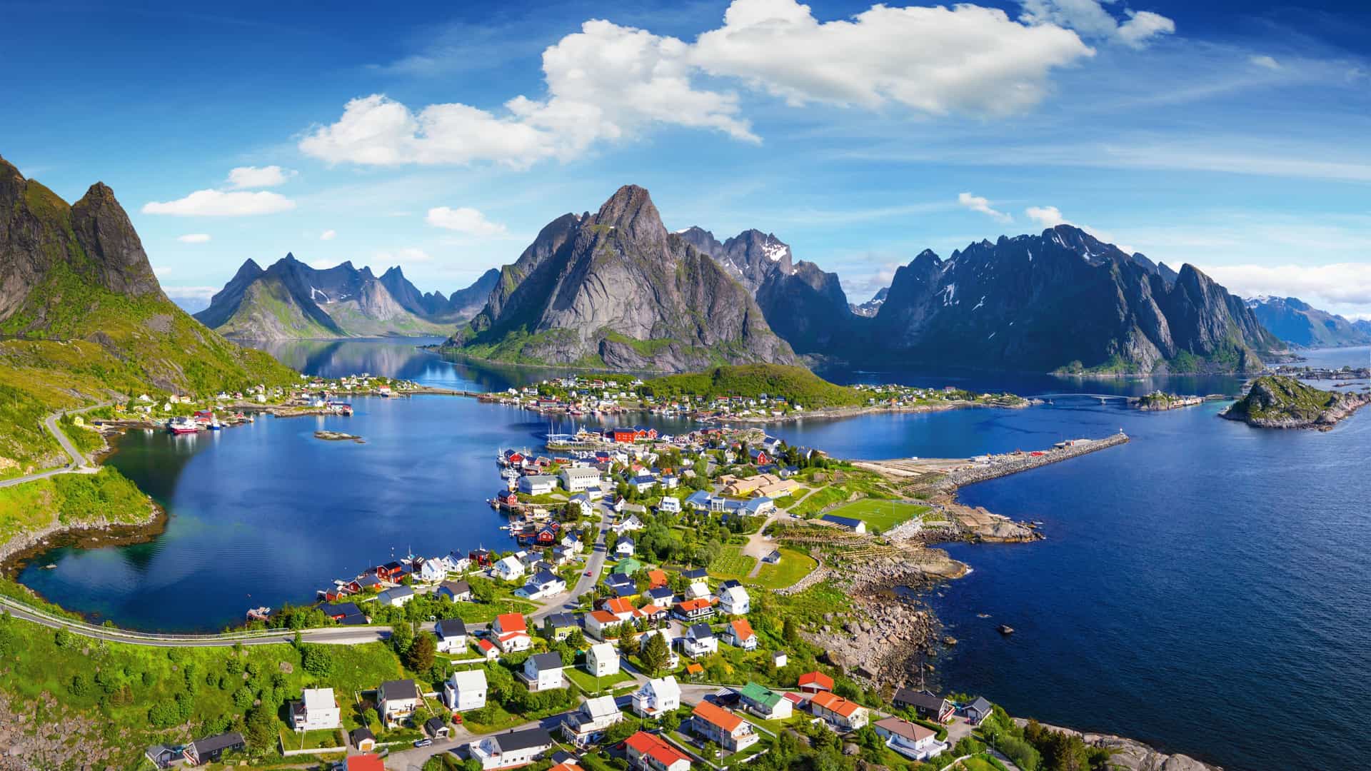 Azamara Cruises: Lofoten Islands, Norway - picturesque fishing villages, mountains, tranquil waters, Northern Europe.