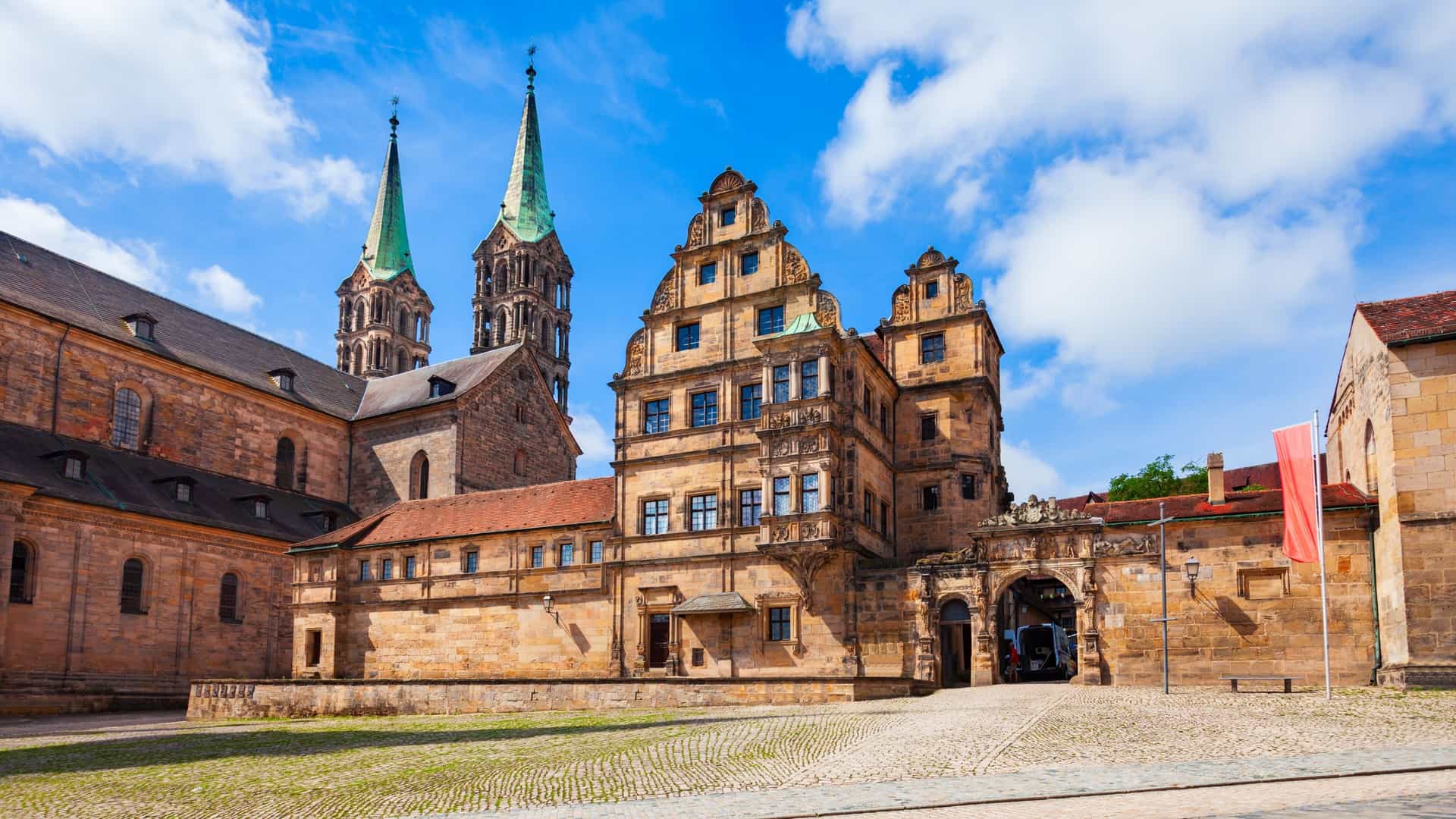 The Old Court (Alte Hofhaltung), a historic complex of half-timbered houses and a Renaissance gate, houses Bamberg's Historical Museum.