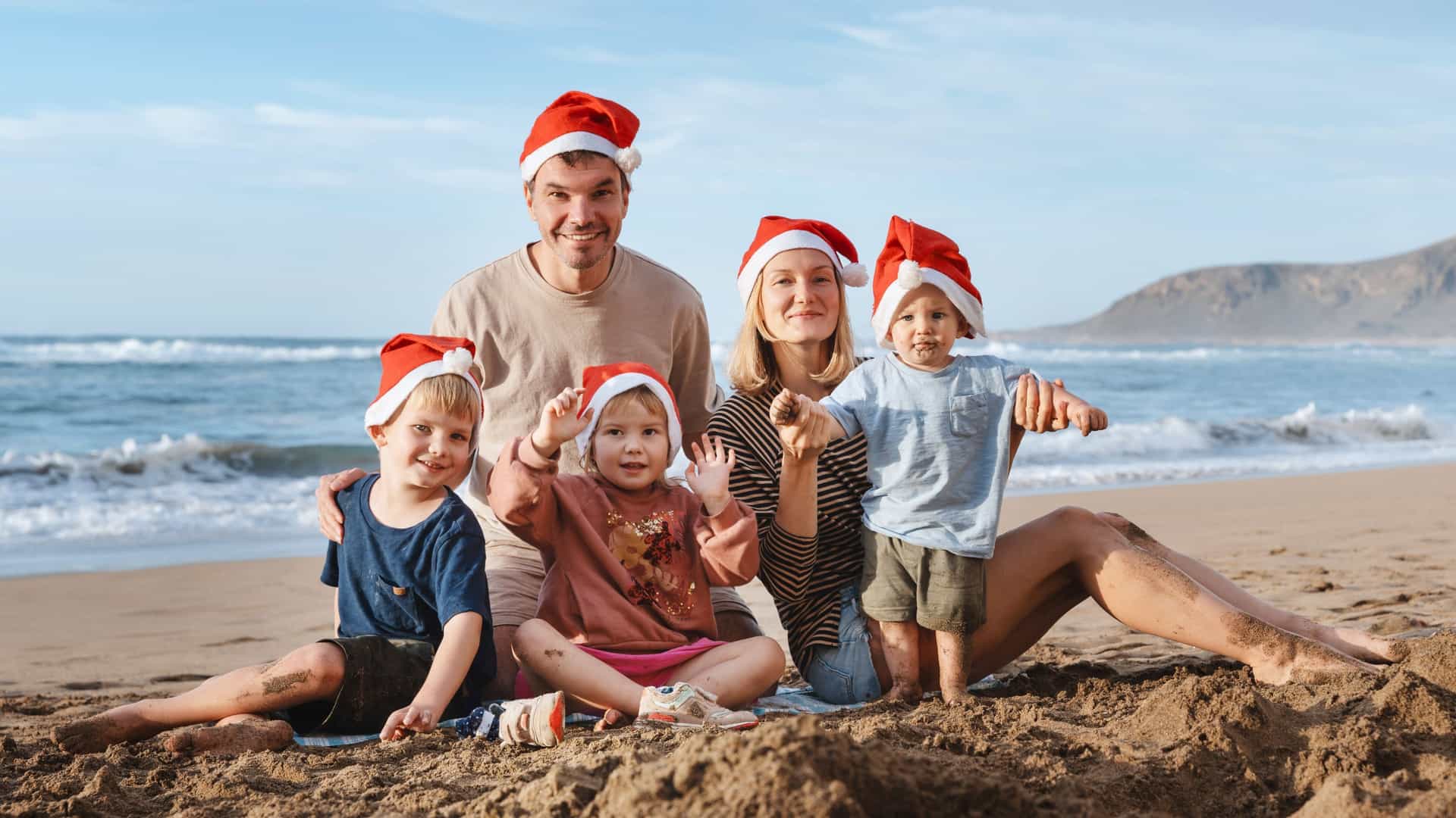 Family Christmas holiday on cruise vacation. 