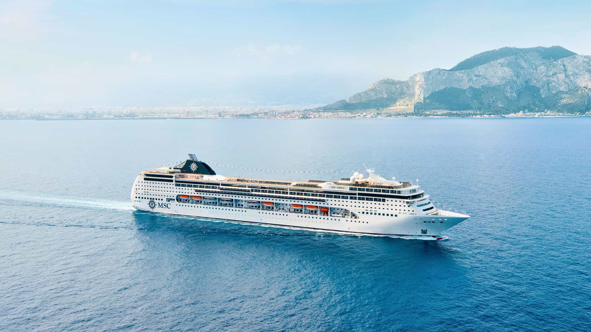 MSC Lirica cruise ship exterior.