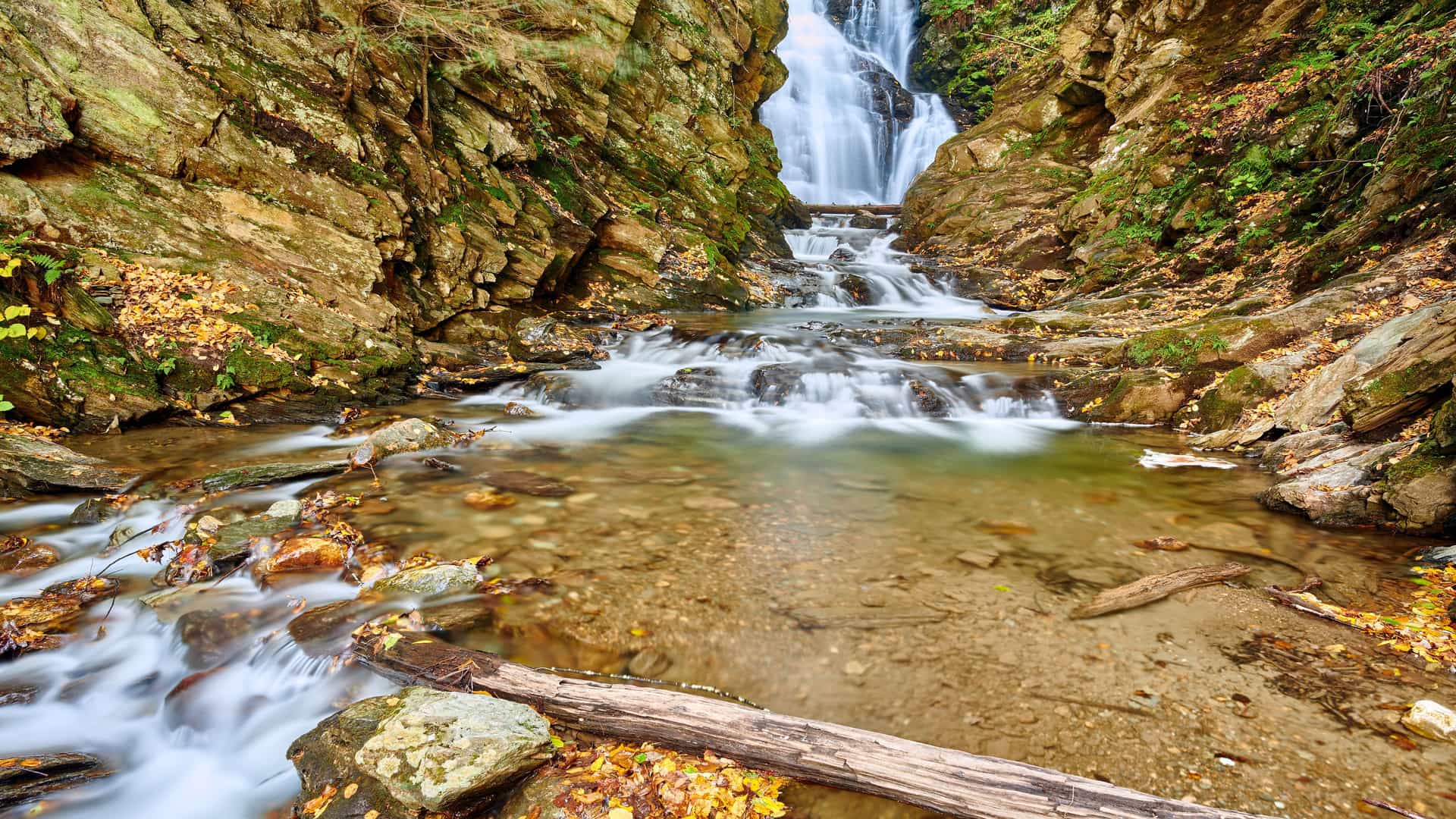 "A stunning wide-angle long-exposure shot of the beautiful Tannery Falls, a hidden waterfall in the Savoy Mountain State Forest near North Adams, Massachusetts.  "