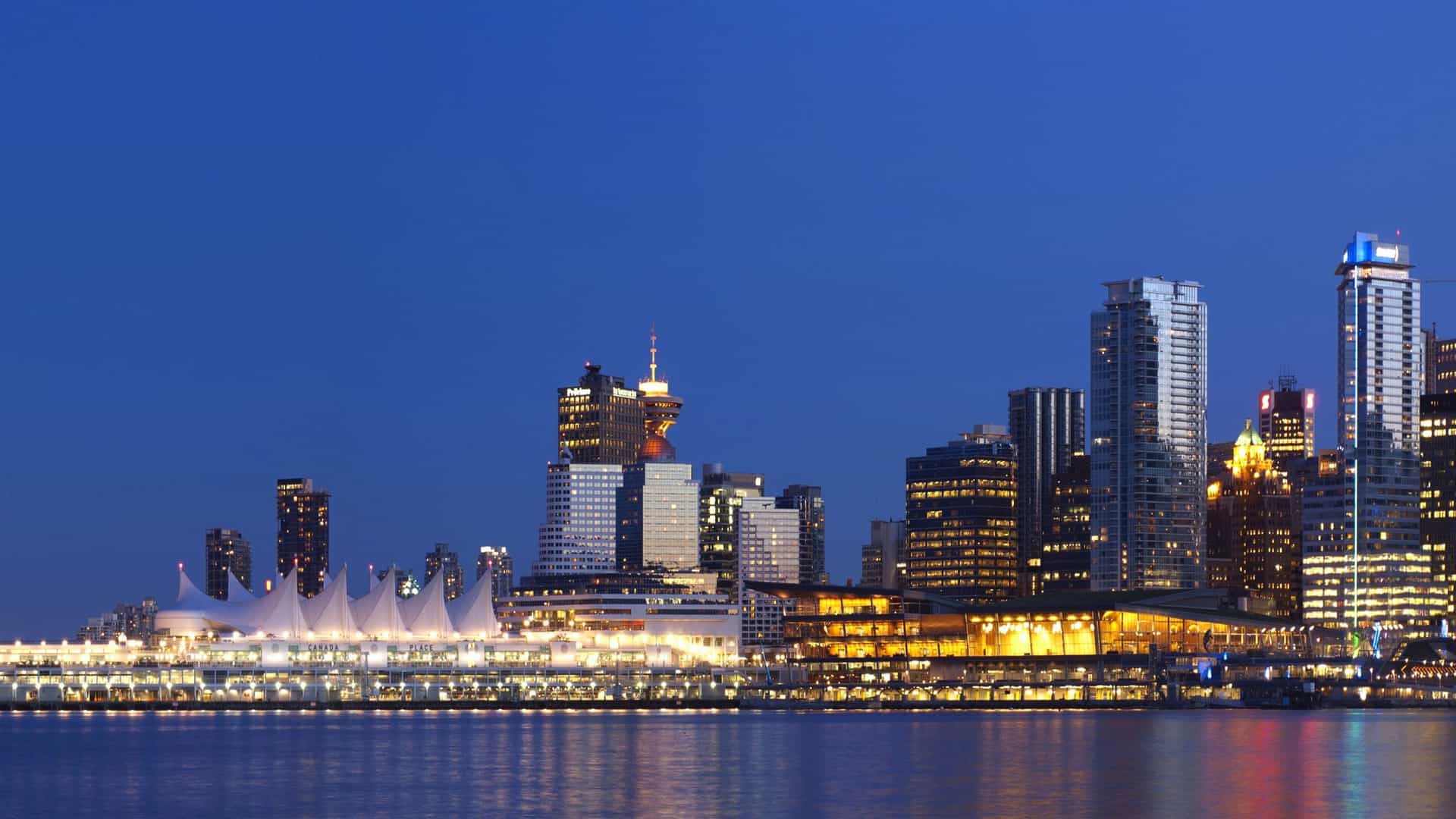 Canada Place and Vancouver skyline.