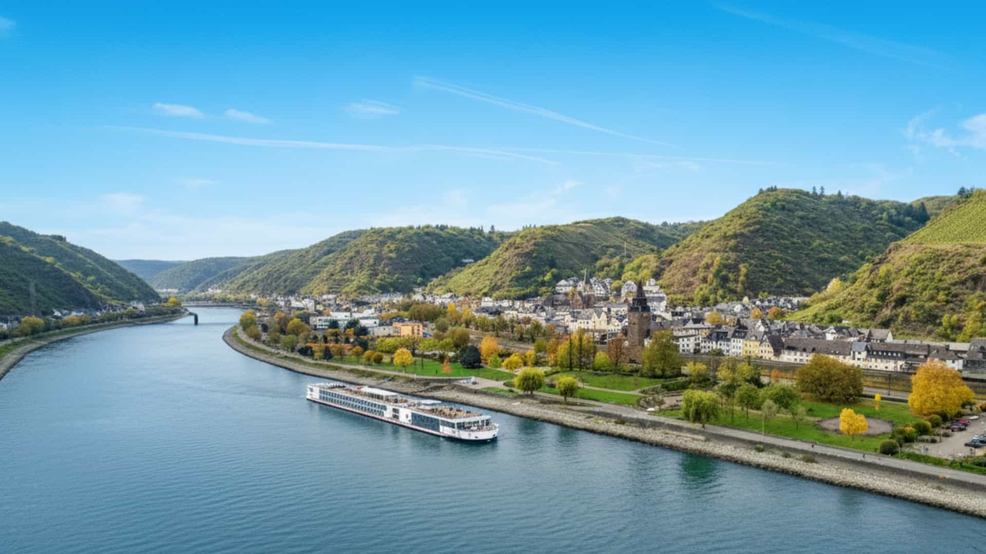 Viking Sjofn river cruise ship exterior.