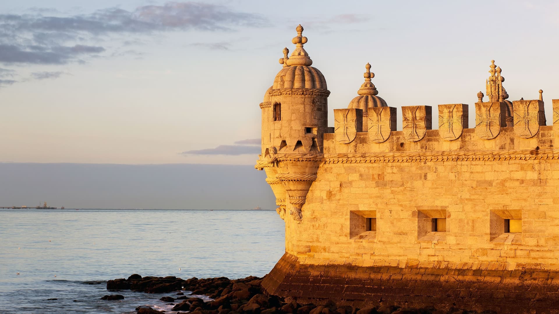 Belém Tower on Tagus River.