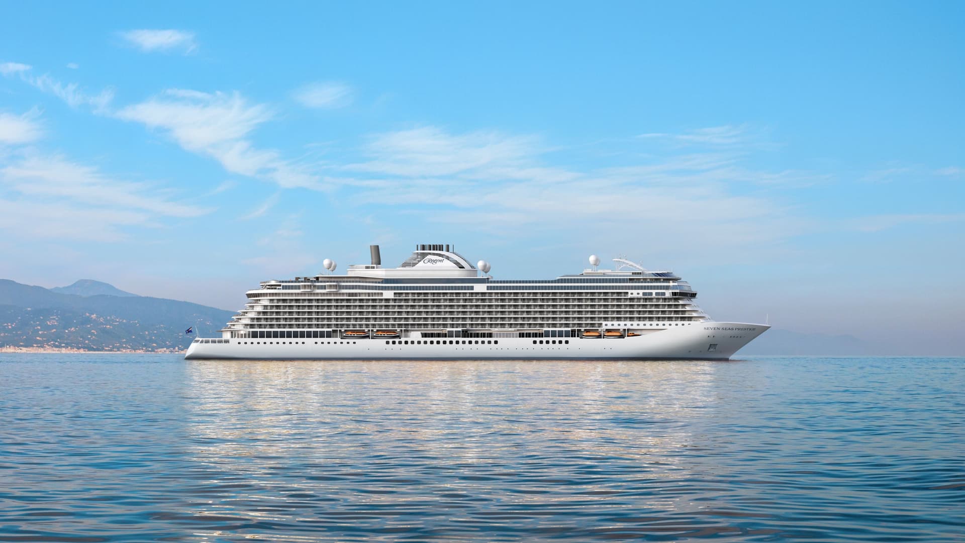 Regent Seven Seas Prestige Cruise Ship exterior.