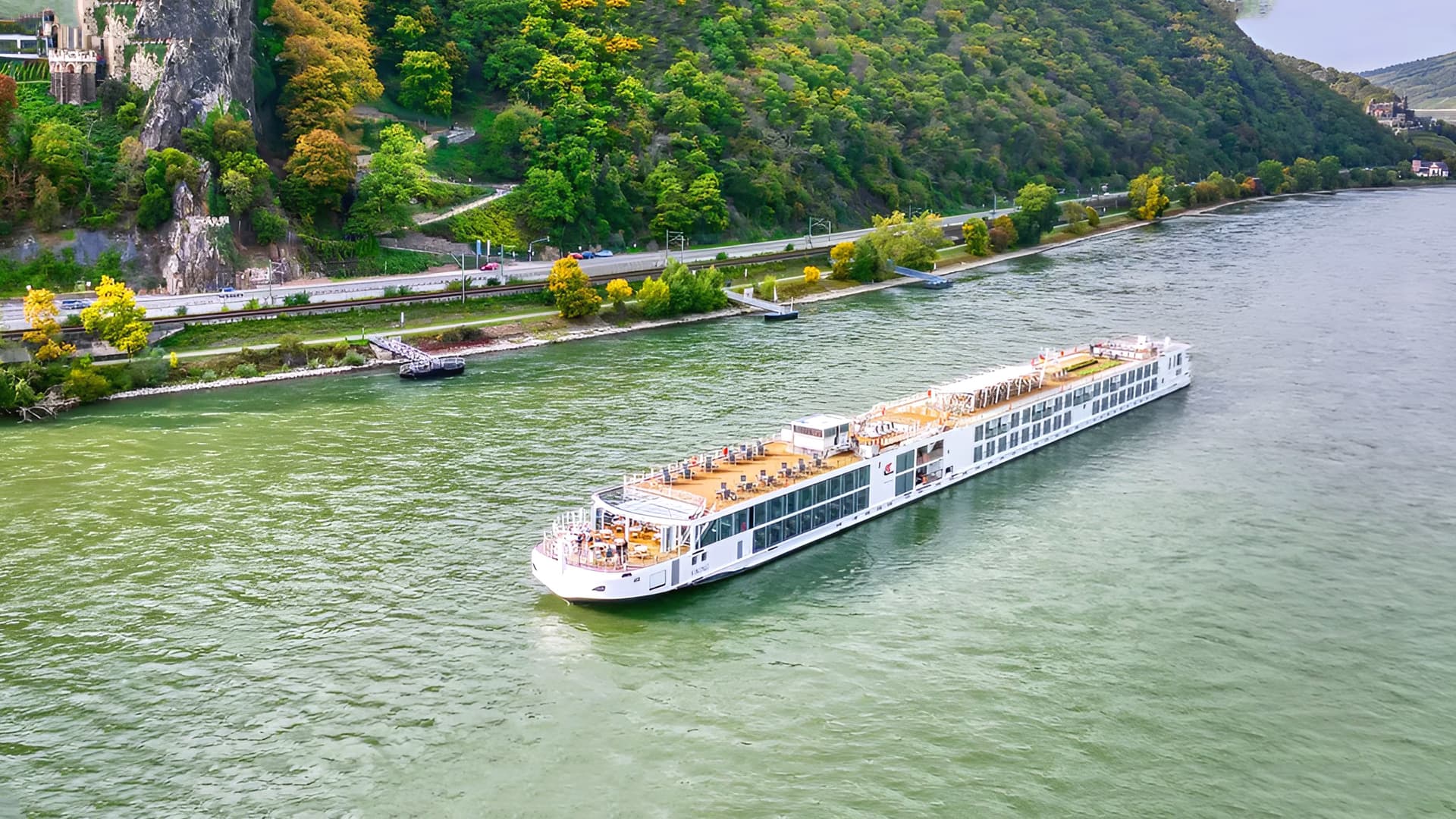 VIking Honir sailing a European river.