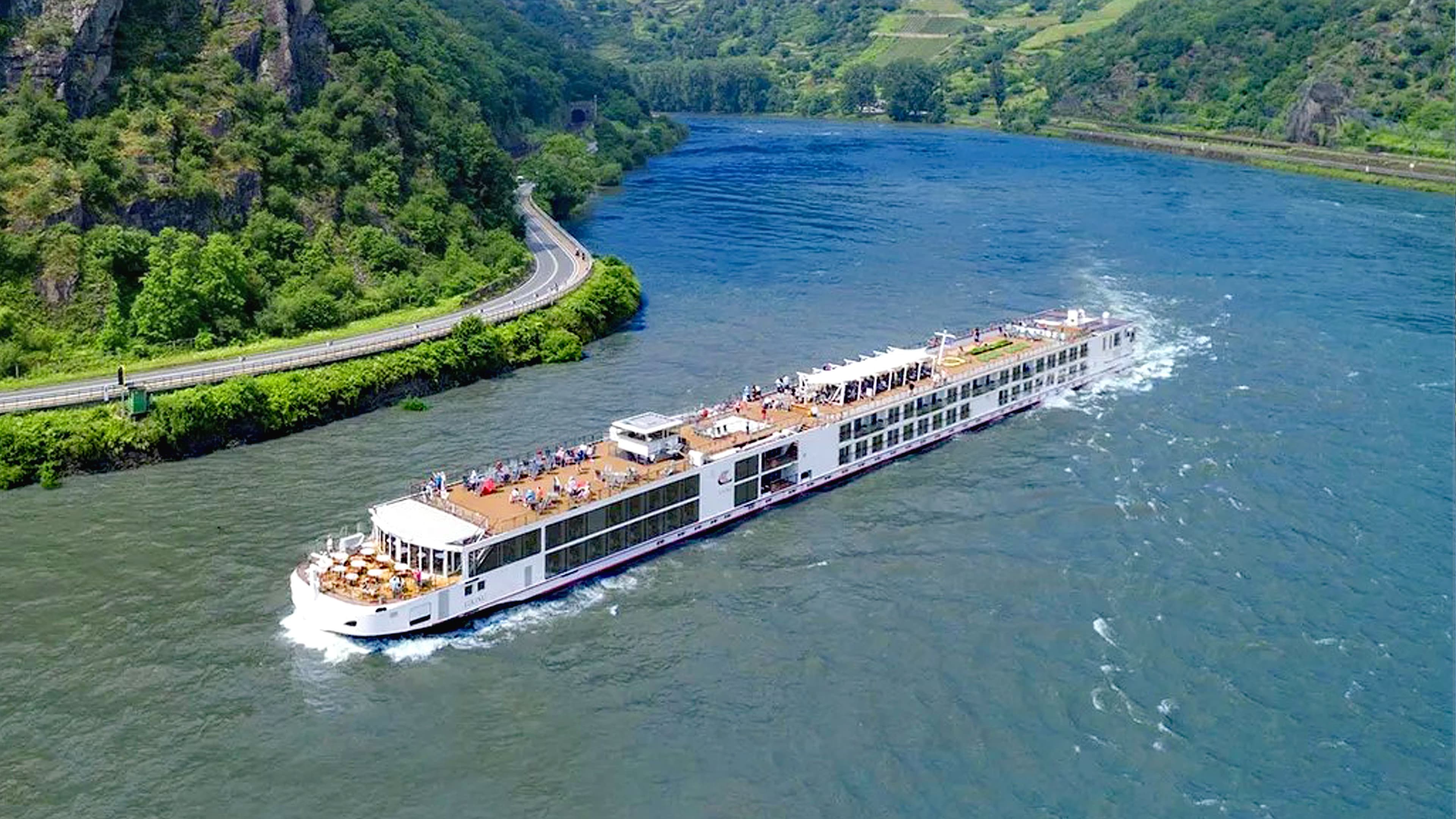Viking Modi river cruise ship exterior.