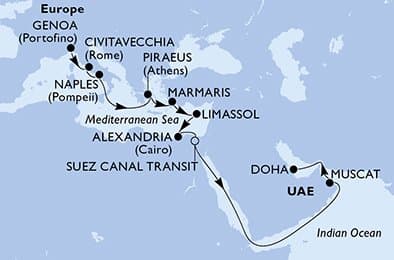Cruise Itinerary Map