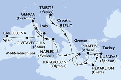 Cruise Itinerary Map