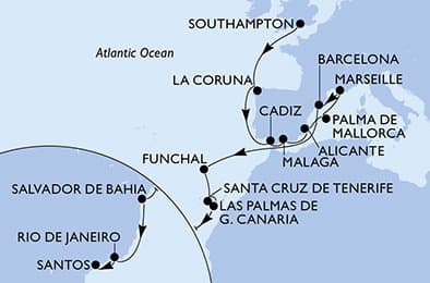 Cruise Itinerary Map