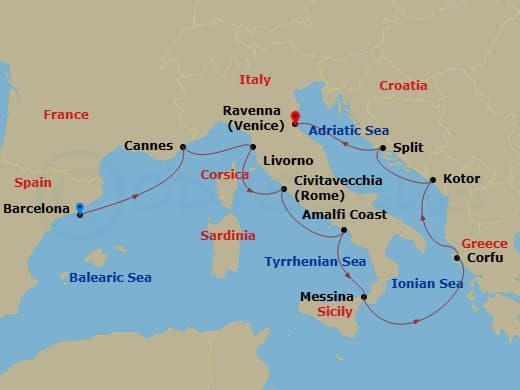 Cruise Itinerary Map