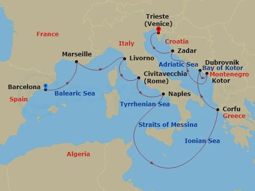 Cruise Itinerary Map