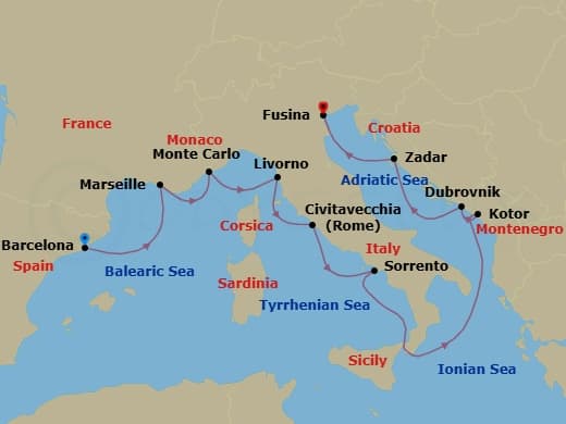 Cruise Itinerary Map