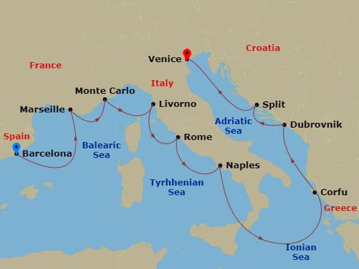 Cruise Itinerary Map