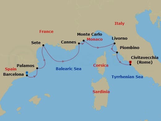 Cruise Itinerary Map