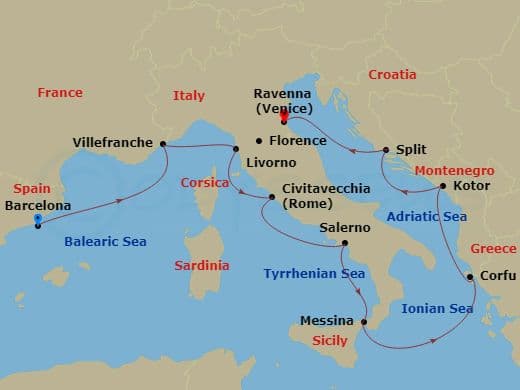 Cruise Itinerary Map