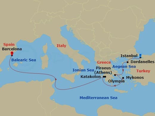 Cruise Itinerary Map