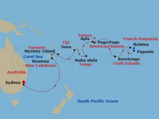 Cruise Itinerary Map
