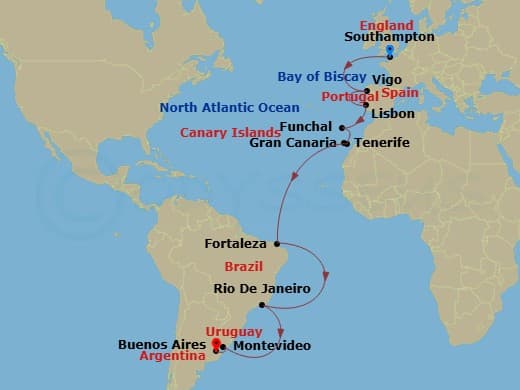 Cruise Itinerary Map