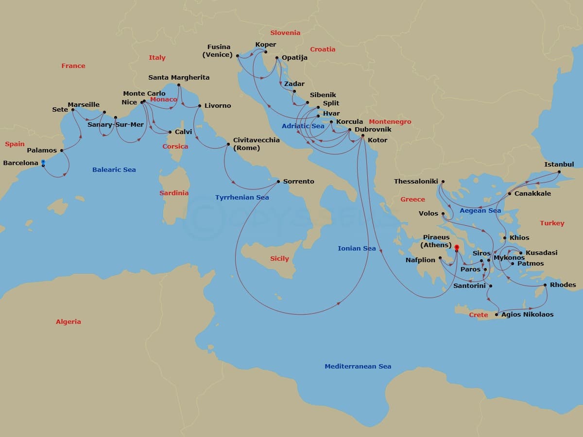 Cruise Itinerary Map