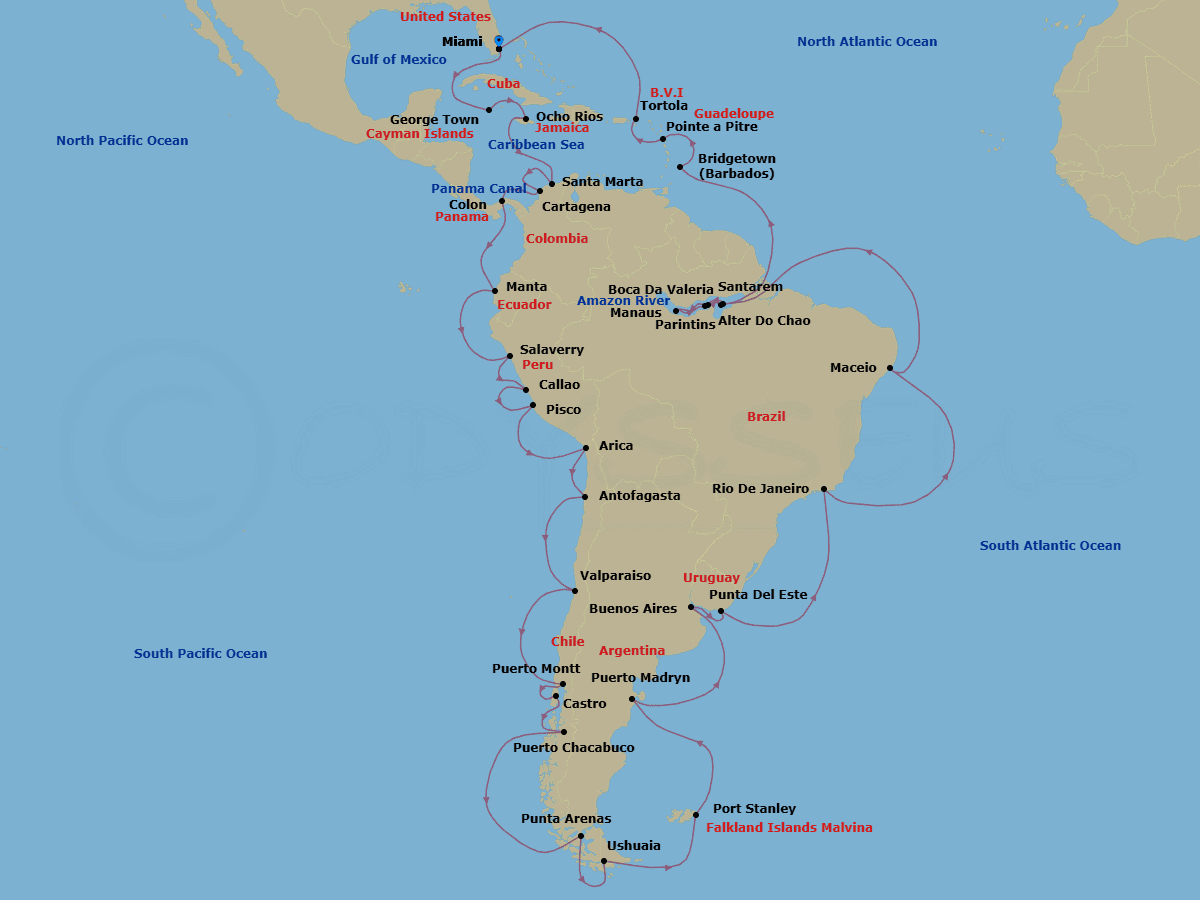 Cruise Itinerary Map