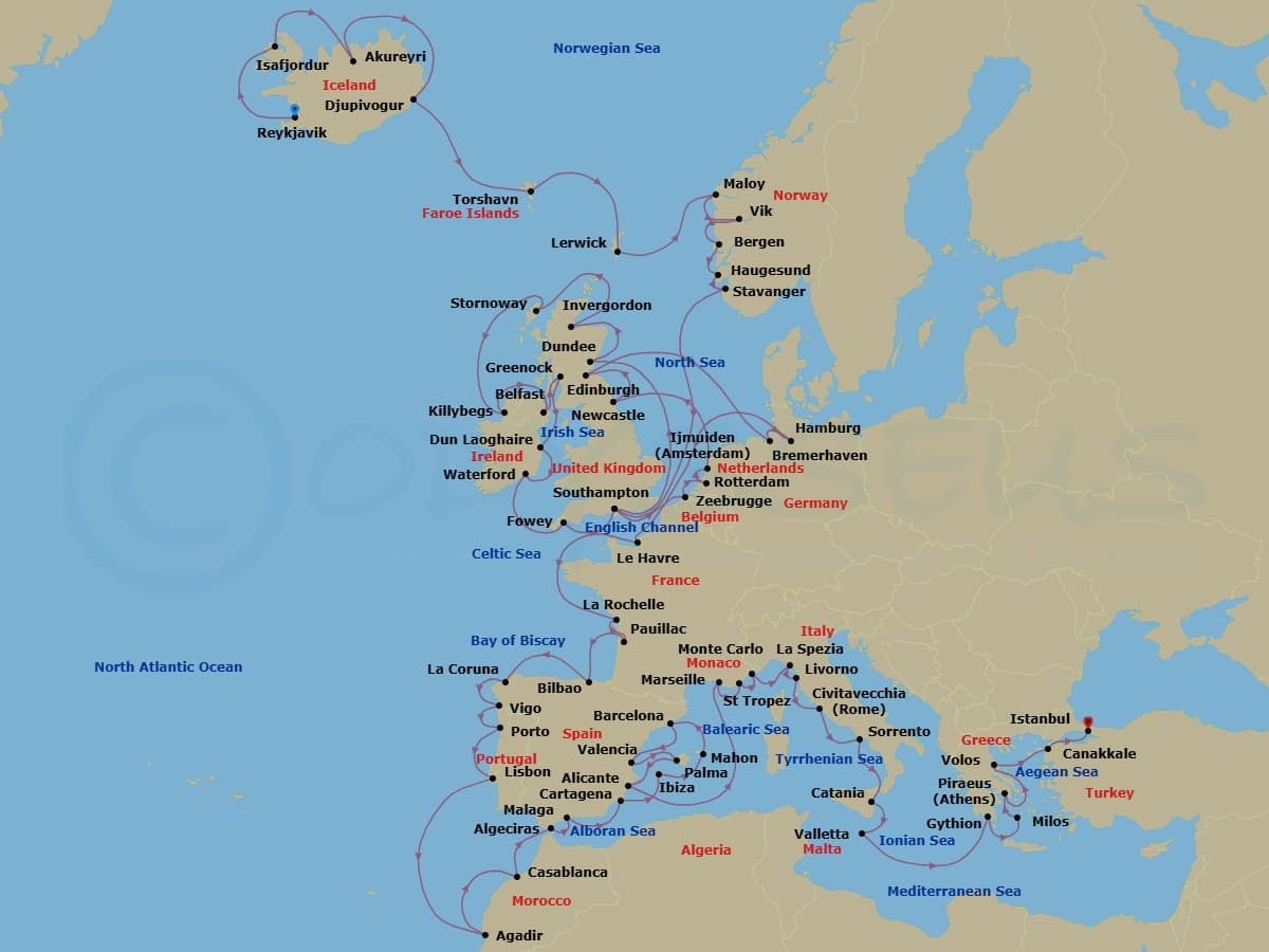 Cruise Itinerary Map