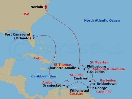 Cruise Itinerary Map