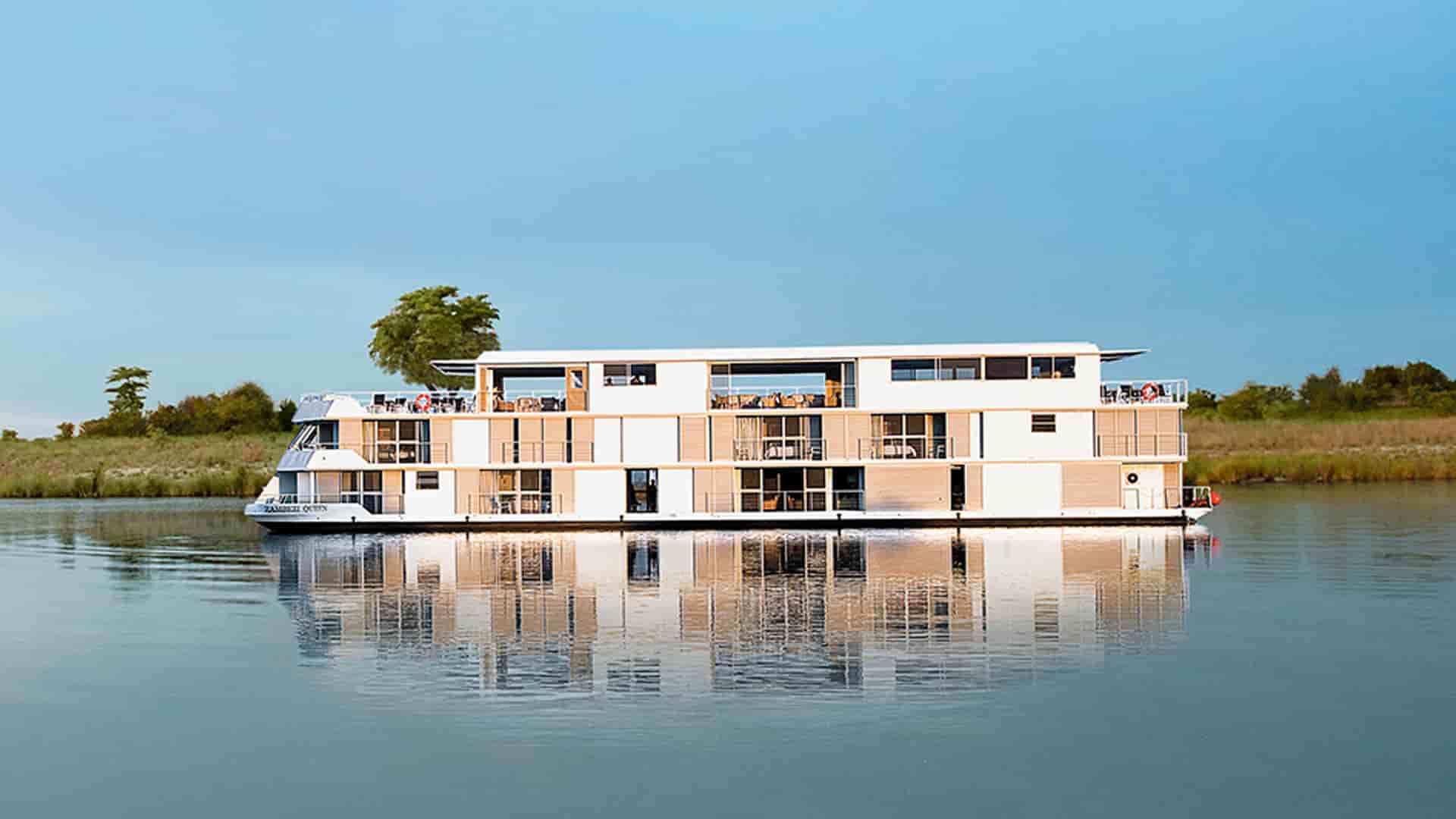 Amawaterways Zambezi Queen river ship exterior.