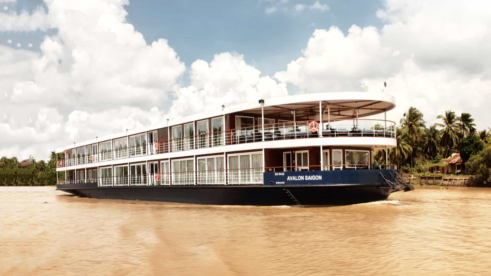 Exterior of Avalon Saigon, an Avalon Waterways river cruise ship on the Mekong.