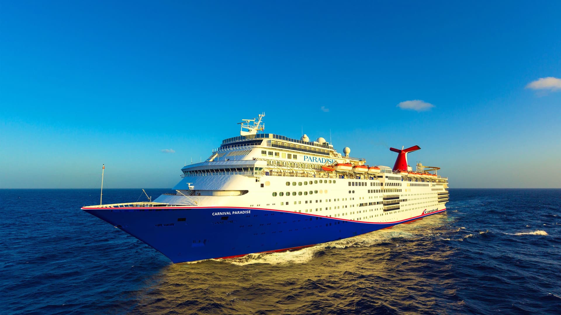 Carnival Cruise Line Paradise ship exterior.