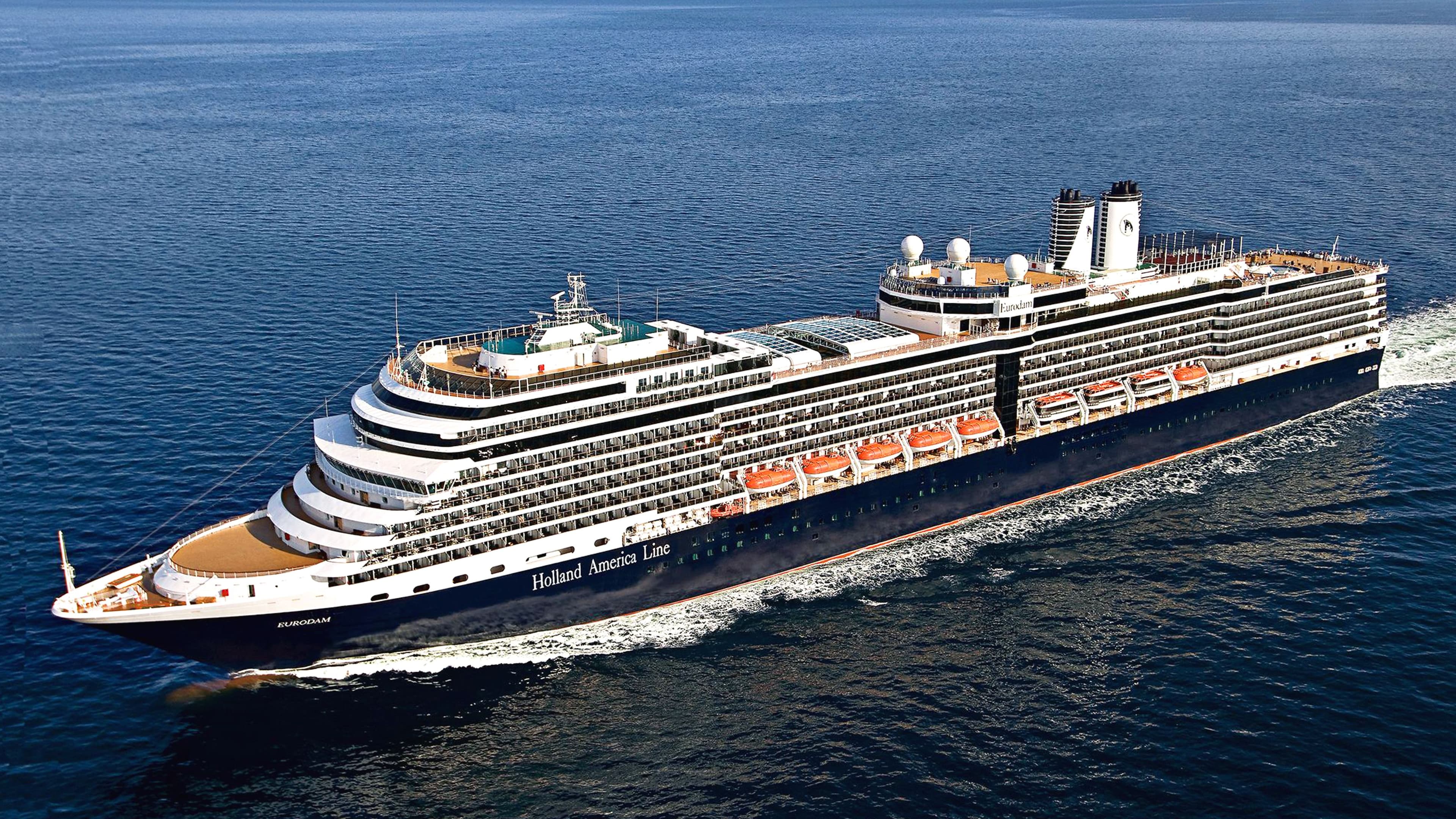 Holland America's Eurodam at sea.