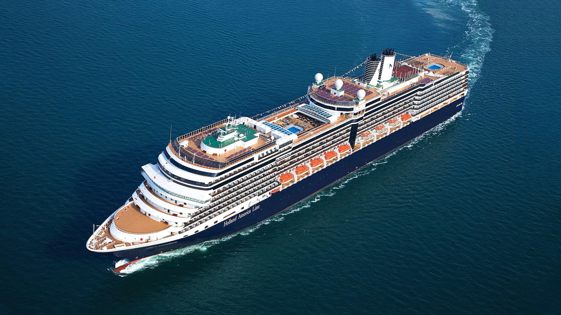 Holland America's Nieuw Amsterdam at sea.