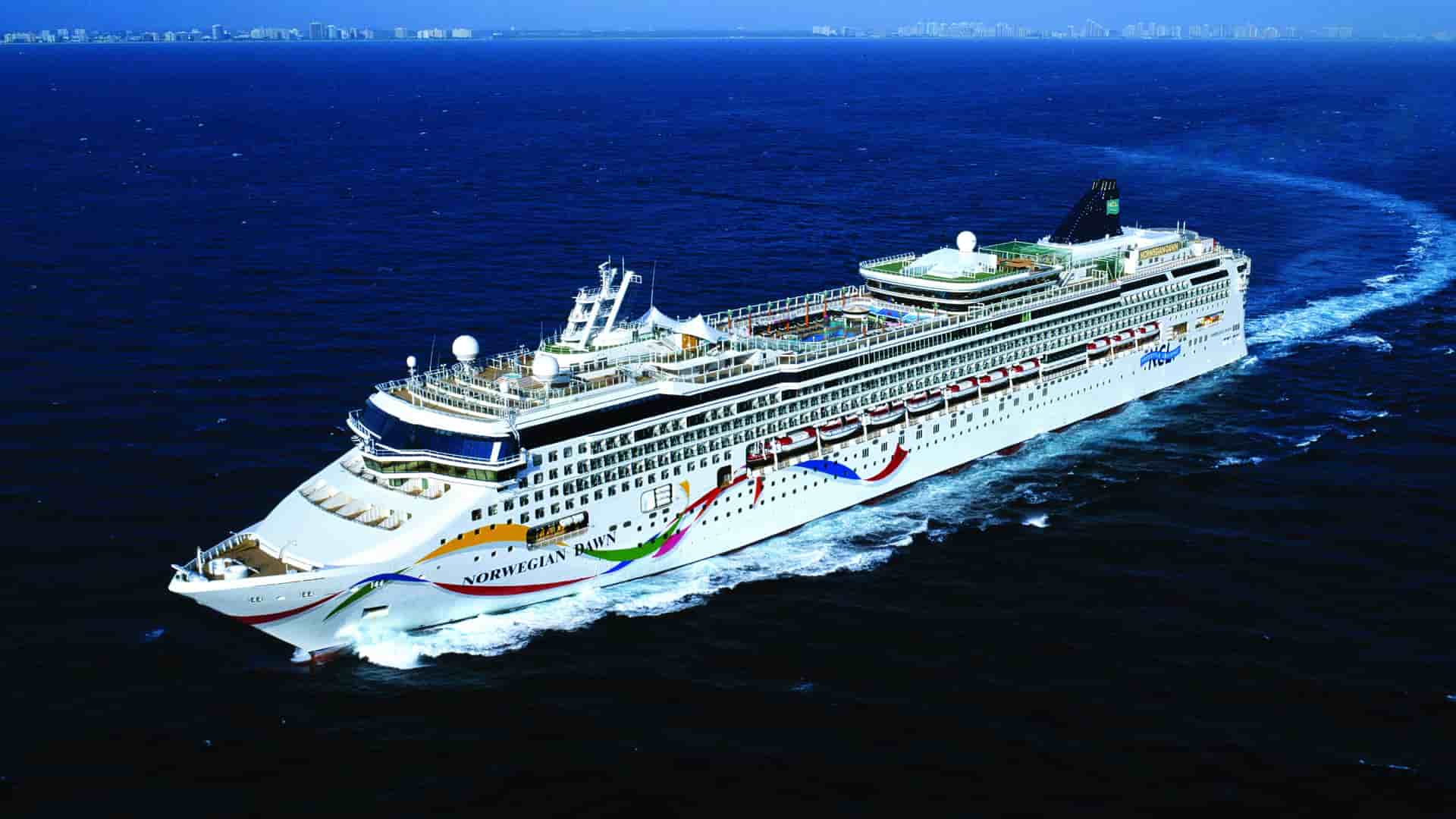 Norwegian Dawn at sea.