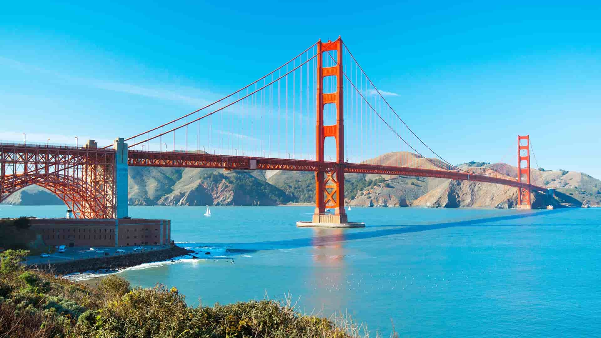 Golden Gate Bridge and San Francisco Bay.
