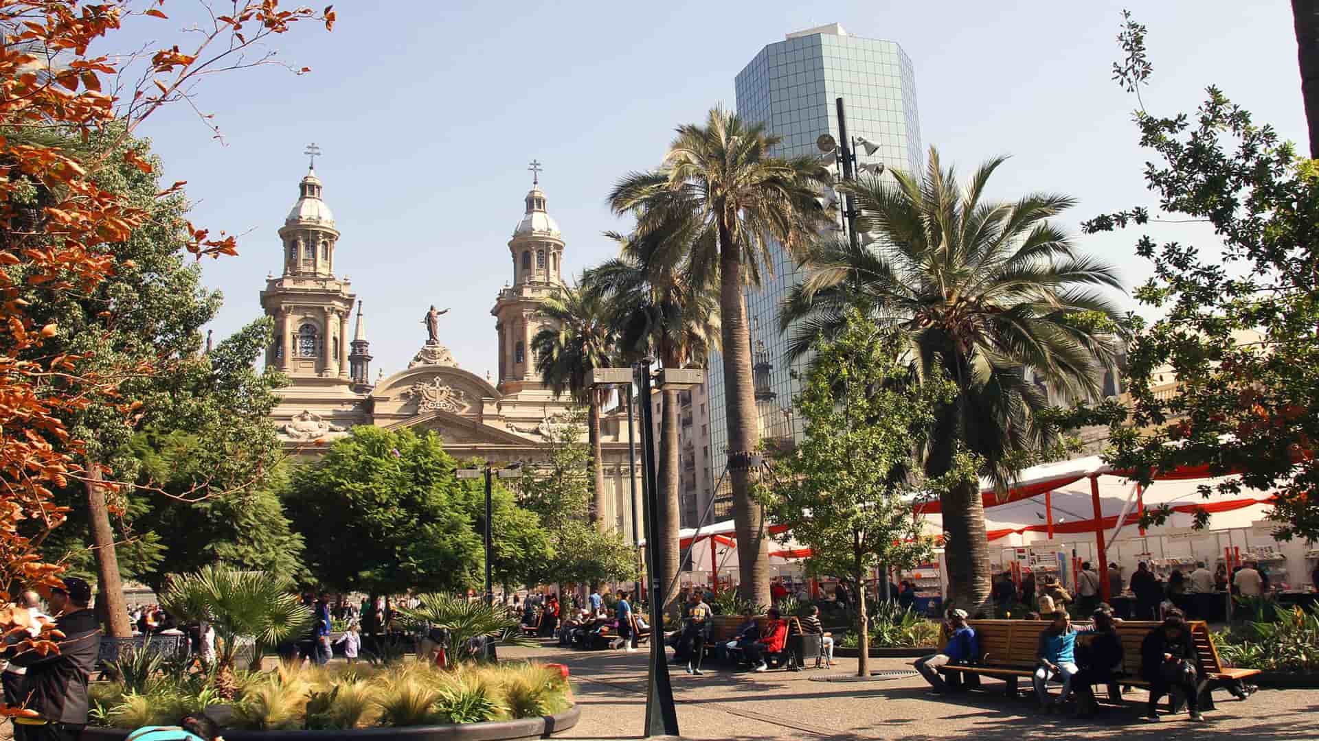 Plaza de Armas square in Santiago, Chile.