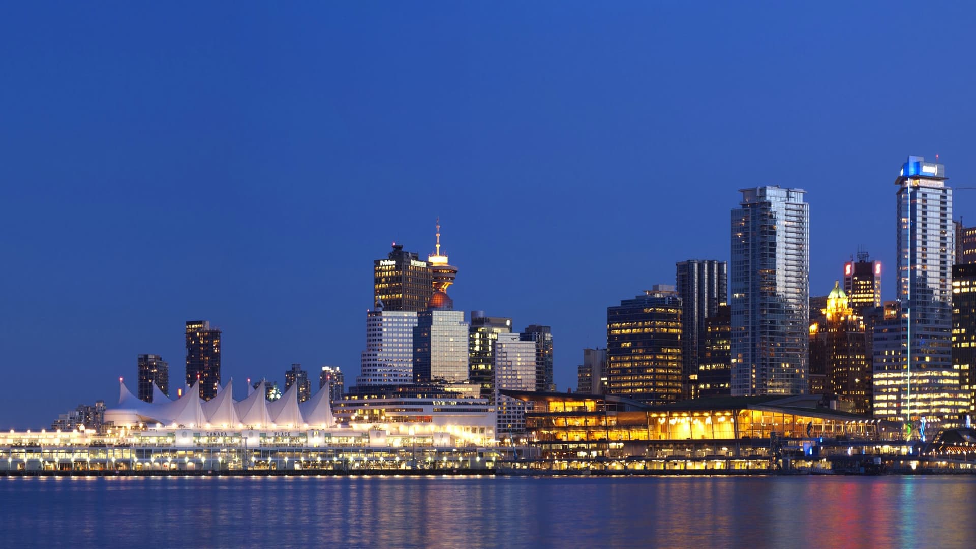 Canada Place and Vancouver skyline.