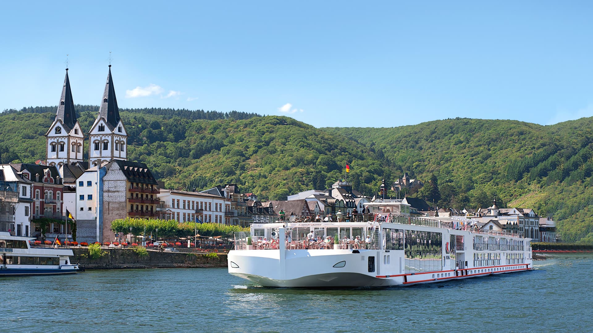 Viking Aegir river cruise ship exterior.