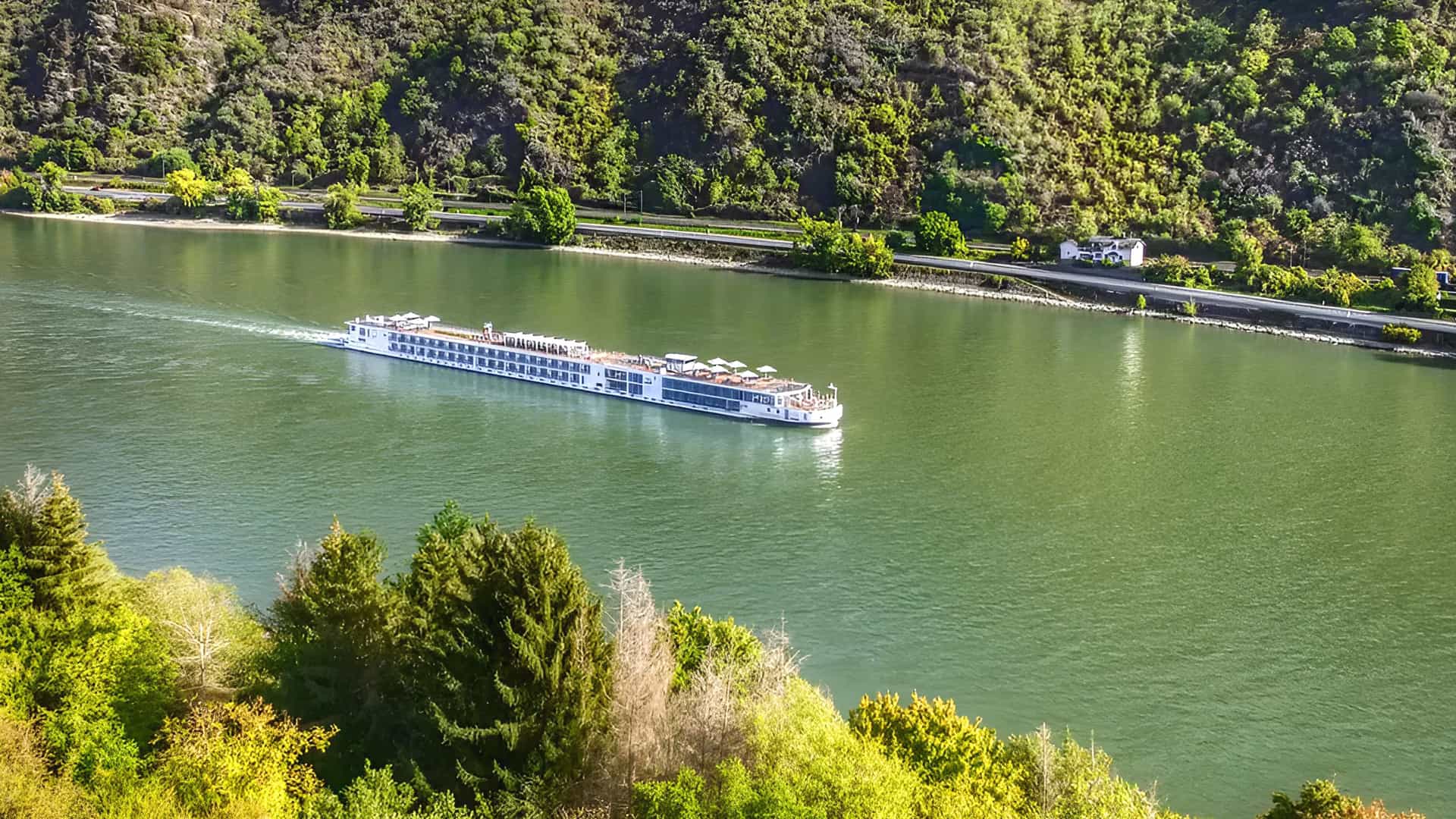 Viking Eldir sailing one of Europe's rivers.