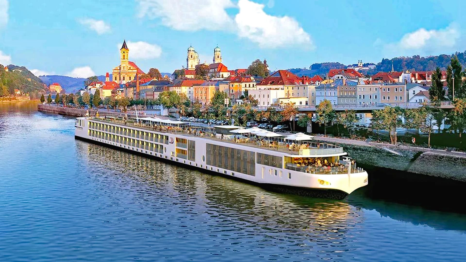 Viking Forseti river cruise ship exterior.