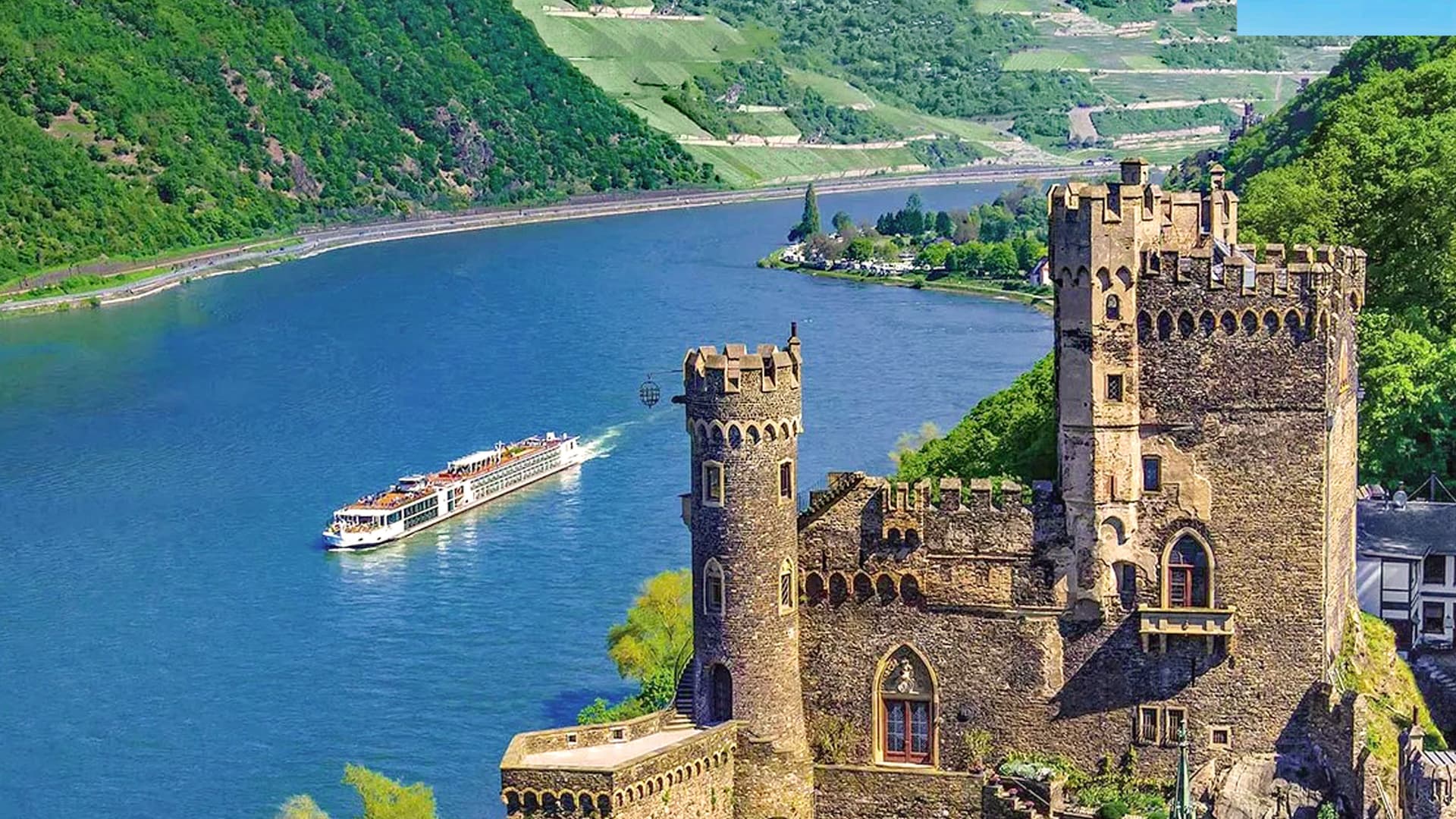 Viking Lofn river cruise ship exterior.