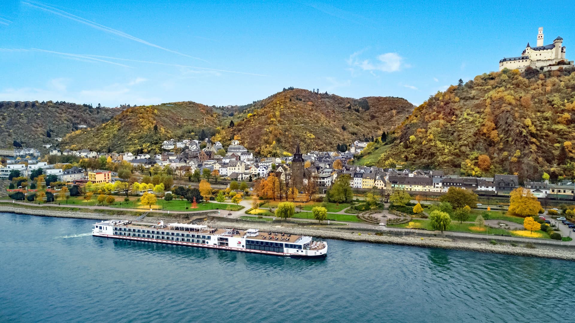 Viking Skirnir river cruise ship exterior.