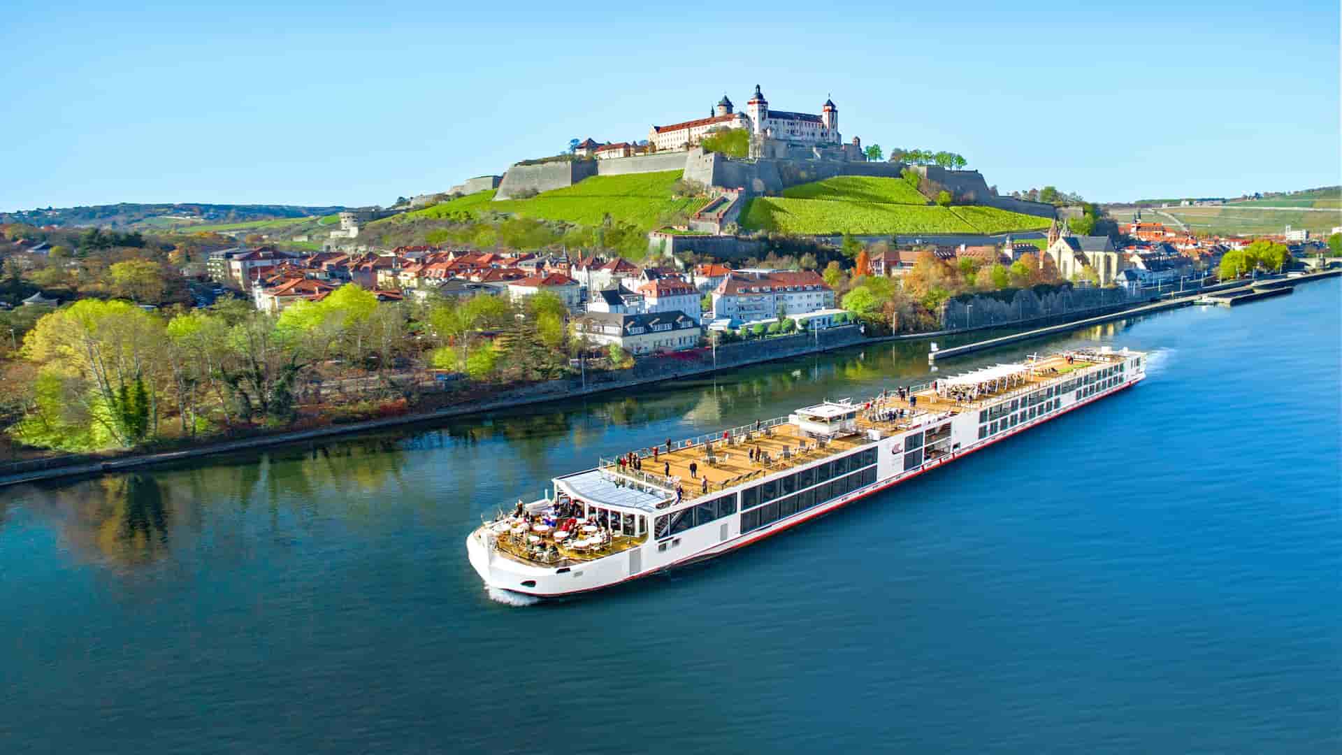 Viking Var sailing on a European river.