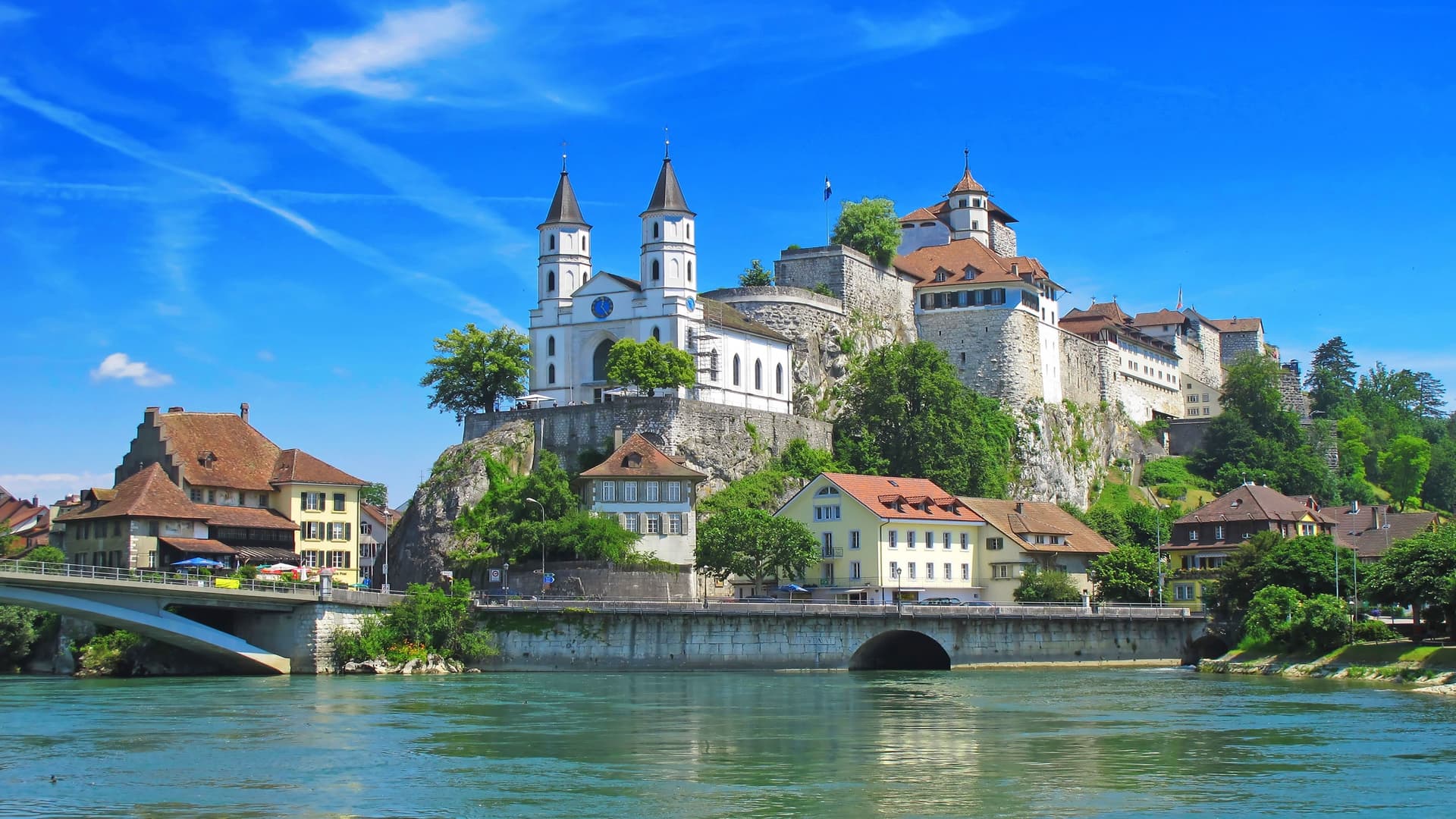 Old Town and Limmat River in Zurich, Switzerland.