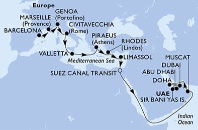 Cruise Itinerary Map