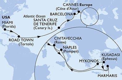 Cruise Itinerary Map