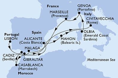 Cruise Itinerary Map